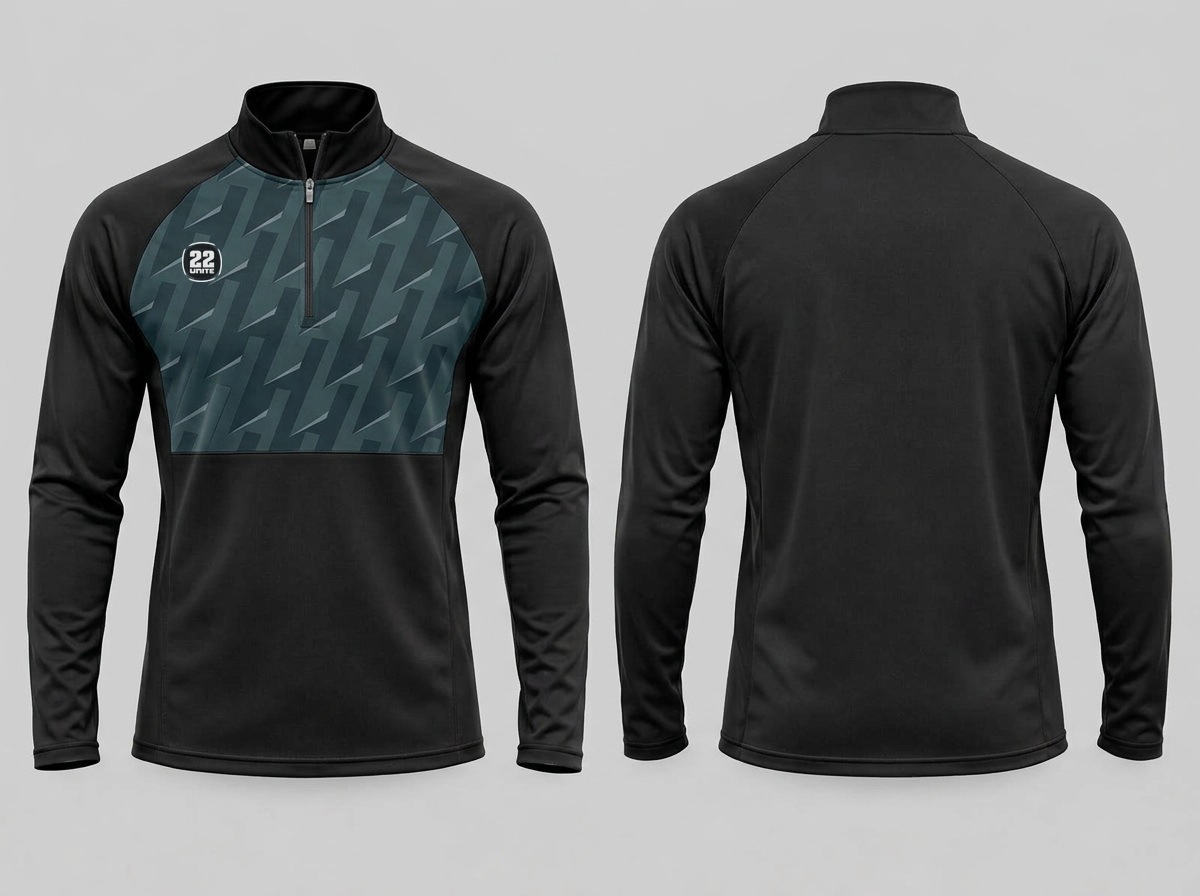 Training & Travel printed range half zip top, front and rear views